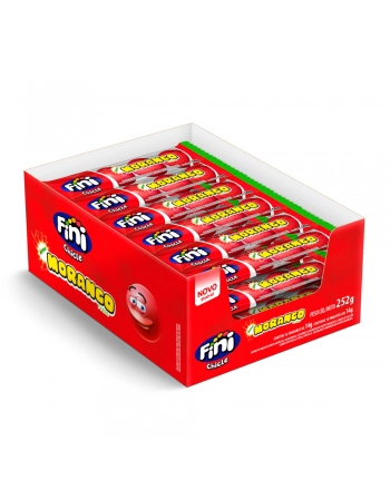 Fini Chicle Morango Azedinho com 18 unidades de 14g cada