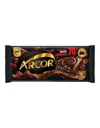 Arcor Tablete Amargo Crunchy 70% 80g Display com 12 unidades