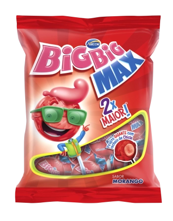 Pirulito Big Big Max Morango 600g