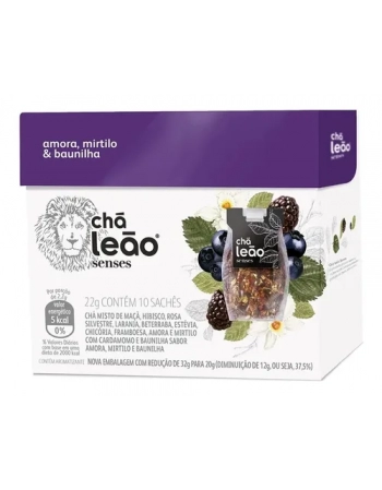 Leão Chá Senses Amora, Mirtilo e Baunilha 10x20g