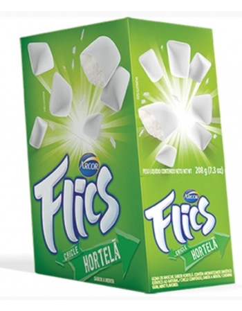 Chiclete Flics Hortelã Display com 12 unidades