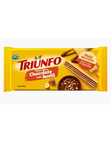 Triunfo Wafer Chocolate Com Avelã 105g