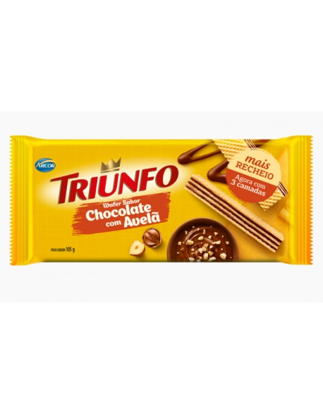 Triunfo Wafer Chocolate Com Avelã 105g