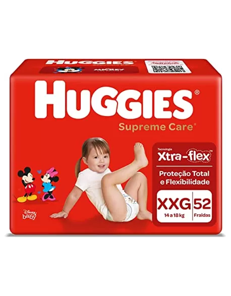 Huggies Fralda Supreme Care Hiper XXG 52 unidades