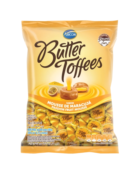 Bala Butter Toffees Maracujá 500g