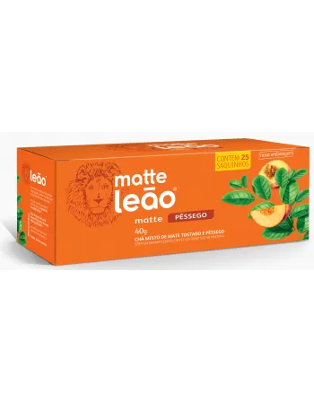 Chá Leão Matte com Pessêgo 40g - 25 sachês de 1,6g