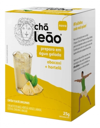 Chá Leão Água Gelada - Abacaxi + Hortelã 25g - 10 sachês de 2,5g