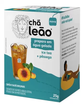 Chá Leão Água Gelada Ice Tea + Pêssego 25g - 10 sachês de 2,5g