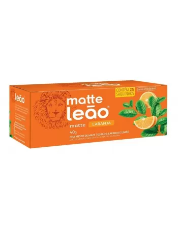 Chá Matte Leão Com Laranja 40g - 25 sachês de 1,6g