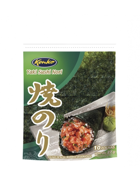 Yaki Sushi Nori Green Kenko 10 folhas de 27g