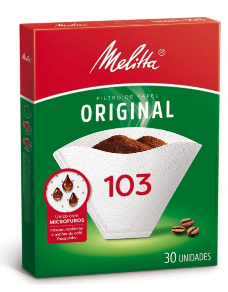 Filtro de Papel Melitta Grande 103 Display com 6 Pacotes com 30 Unidades