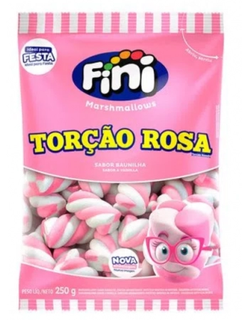 Marshmallows Torção Rosa e Branco Fini 250g