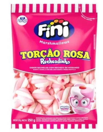 Marshmallows Recheadinho Torção Rosa Fini 250g