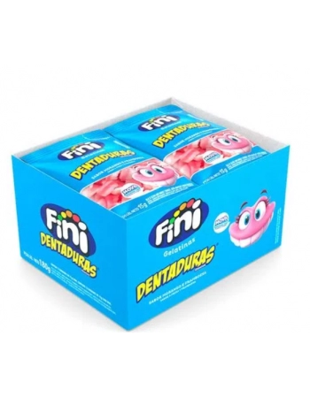 Bala de Gelatina Mini Dentaduras Com 12 Pacotes de 15g