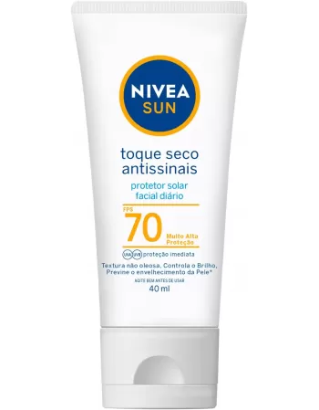 Nivea Sun Protetor Solar Facial Toque Seco Antissinais FPS 70 40ml