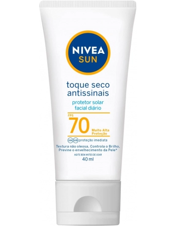 Nivea Sun Protetor Solar Facial Toque Seco Antissinais FPS 70 40ml