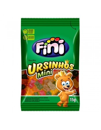 Bala De Gelatina Mini Ursinhos com 12 pacotes de 15g cada - Fini
