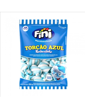 Marshmallows Recheadinho Torção Azul e Branco 250g - Fini