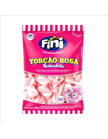 Marshmallows Recheadinho Torção Rosa E Branco 250g - Fini