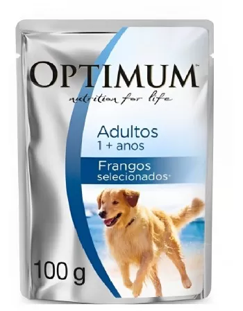 Ração Úmida Optimum Sachê para Cães Adultos Sabor Frango - 100g