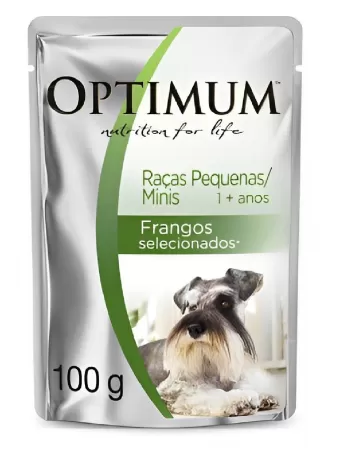 Ração Úmida Optimum Sachê para Cães Adultos de Raças Pequenas Sabor Frango - 100g