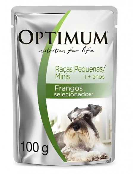 Ração Úmida Optimum Sachê para Cães Adultos de Raças Pequenas Sabor Frango - 100g