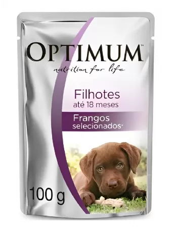 Ração Úmida Optimum Sachê para Cães Filhotes Sabor Frango - 100g