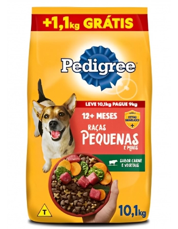 PEDIGREE® Raças Pequenas Leve 10,1kg Pague 9kg Bônus Bag