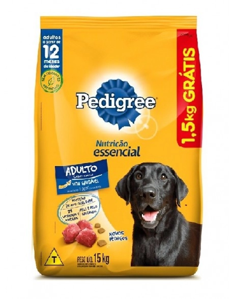 PEDIGREE® Nutrição Essencial Adulto Carne Leve 15kg Pague 13,5kg 