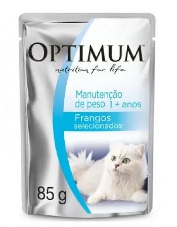 Ração Umida Optimum Sachê para Gatos Adultos Manutenção de Peso Sabor Frango - 85g