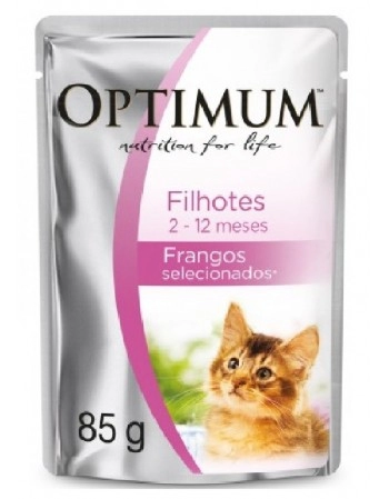 Ração Umida Optimum Sachê para Gatos Filhotes Sabor Frango - 85g