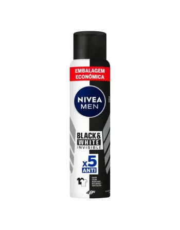 Nivea Men Desodorante Aerosol Invisible Black & White Leve 200ml Pague 150ml