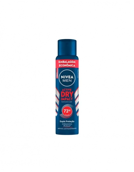 Nivea Men Desodorante Antitranspirante Aerosol Dry Impact Leve 200ml Pague 150ml