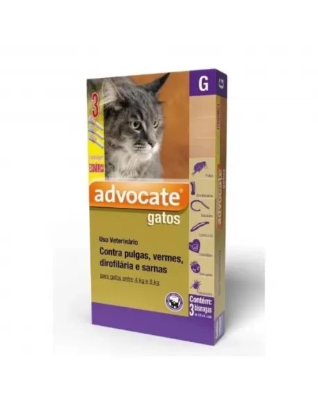 Combo Advocate Bayer para Gatos de 4 a 8 Kg (0,8 mL) - Antipulgas