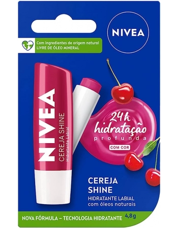 Nivea Protetor Labial Cereja Shine 4,8g