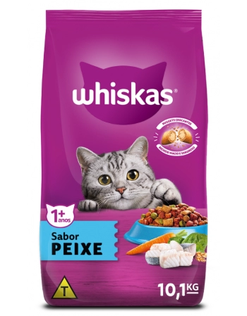 Ração WHISKAS® Adulto Sabor Peixe 10,1kg