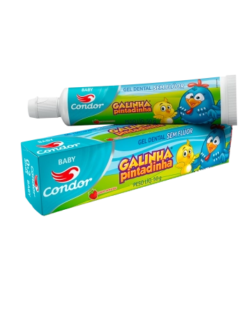 Gel Dental Condor Baby Galinha Pintadinha Sem Flúor Morango 50g