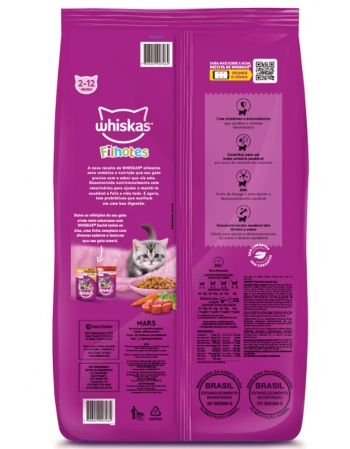 Ração WHISKAS® Filhotes Sabor Carne e Leite 500g