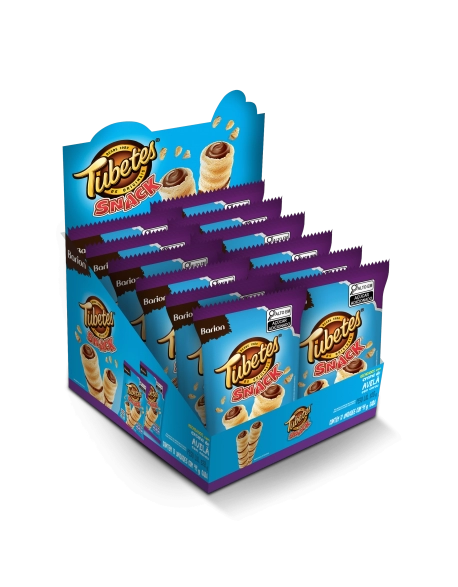 Tubetes® Snack Rolinho De Wafer Recheado Avelã Barion 44g Display com 12 unidades