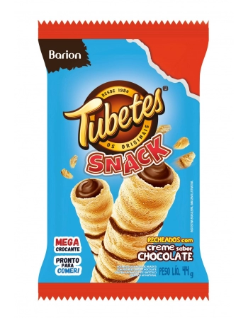 Tubetes® Snack Rolinho De Wafer Recheado Chocolate Barion 44g Display Com 12 Unidades