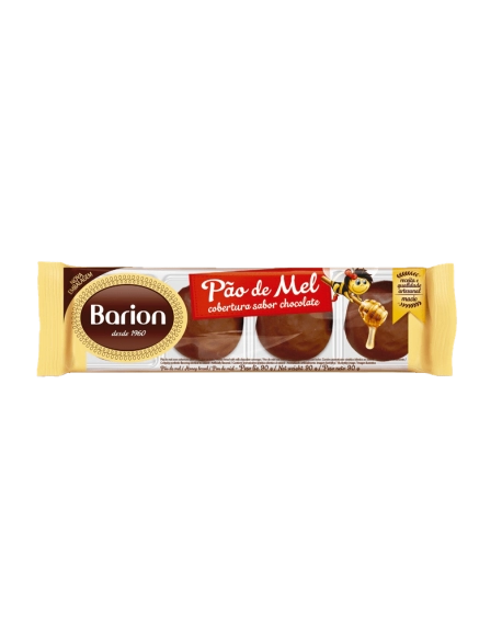 Pão de Mel Cobertura Sabor Chocolate ao Leite Barion 90g