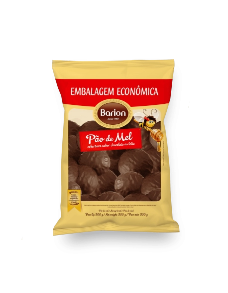 Pão de Mel Cobertura Sabor Chocolate ao Leite Barion 300g