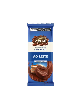Arcor Tablete Chocolate ao Leite 80g Display com 12 unidades