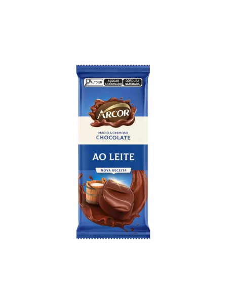 Arcor Tablete Chocolate ao Leite 80g Display com 12 unidades