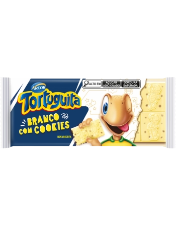 Tablete Tortuguita Branco com Cookies 80g