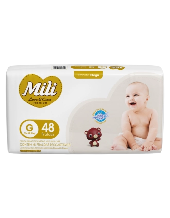 Mili Fralda Love & Care Premium G 48 Unidades