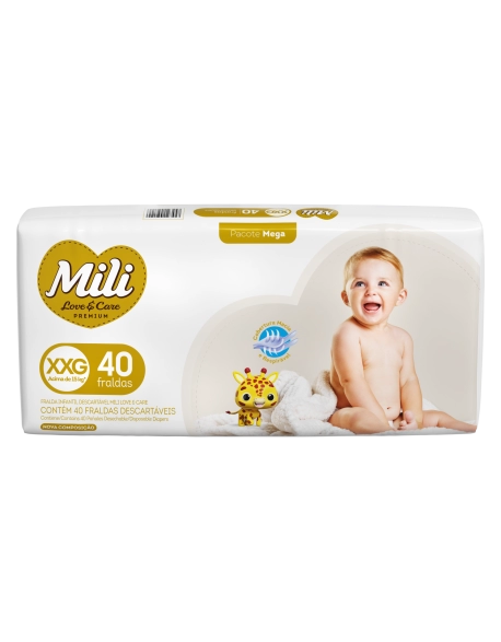 Mili Fralda Love & Care Premium Mega XXG 40 Unidades