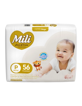 Mili Fralda Love & Care Premium Mega P 56 Unidades