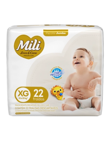 Mili Fralda Love & Care Premium Jumbo XG 22 Unidades