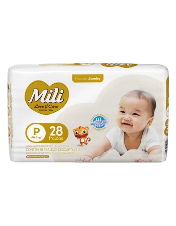 Mili Fralda Love & Care Premium Jumbo P 28 Unidades